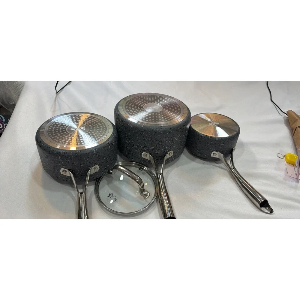 Hlafrg 6 Piece Speckle Cookware Set‎ in Black And Charcoal